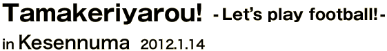 Tamakeriyarou！-Let's play football！- in Kesennuma 2012.1.14